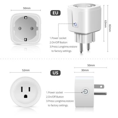 Smart Life WiFi Plug for Google Home Amazon Alexa 16A Wireless Power Socket