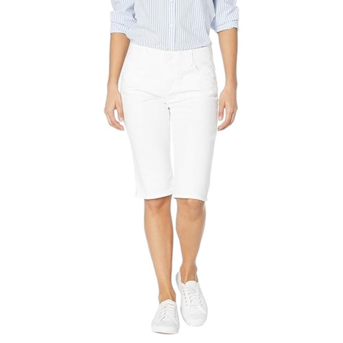 Democracy Women’s Bermuda Shorts 8P White “Ab”solution Fit Mid-Rise NWT