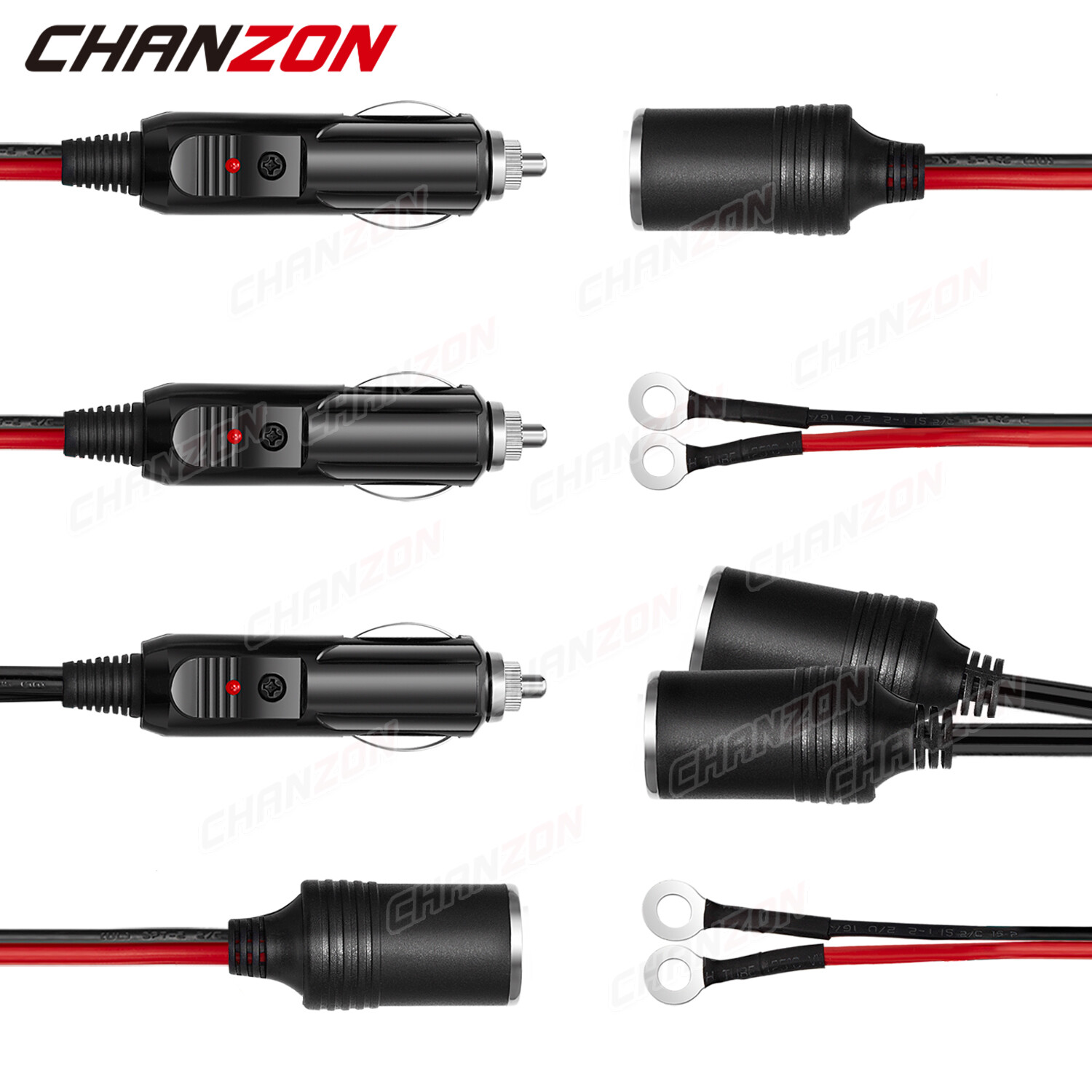 12V Extension Cord Car Cigarette Lighter Socket Plug Heavy Duty Adapter Outlet-image