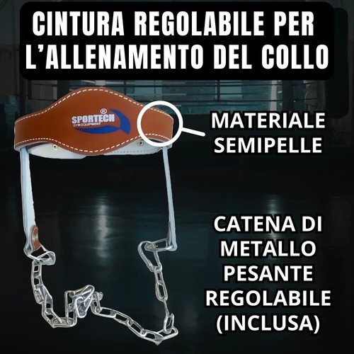 Cintura palestra allenamento pesi collo imbracatura imbottita testa con catena - Imagen 19 de 29
