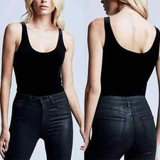 L'AGENCE Joelle Velvet Black Tank Bodysuit Women's Size XS NWT