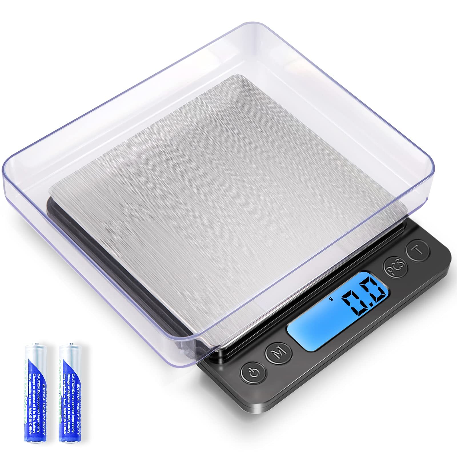 3000g Digital Kitchen Food Scale with 0.1g Accuracy, Tare Function, and LCD D...