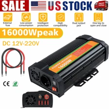 16000W Car Power Inverter DC 12V To AC 110V Sine Wave Solar Converter LCD USA