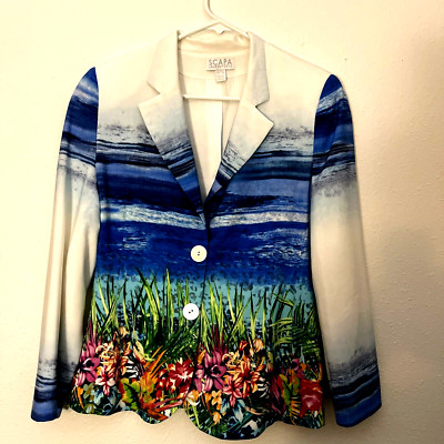 Scapa Lauren Perre Blazer Jacket Colorful Floral Size 12