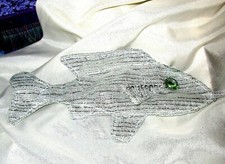 FISH GIFT BAG Handmade sewing christmas stocking Fun Fisherman rhinestone eyes f