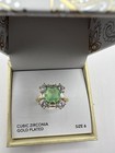 Charter Club Gold Plated Cubic Zirconia Green Cushion Stone Ring Size 6 — photo 2