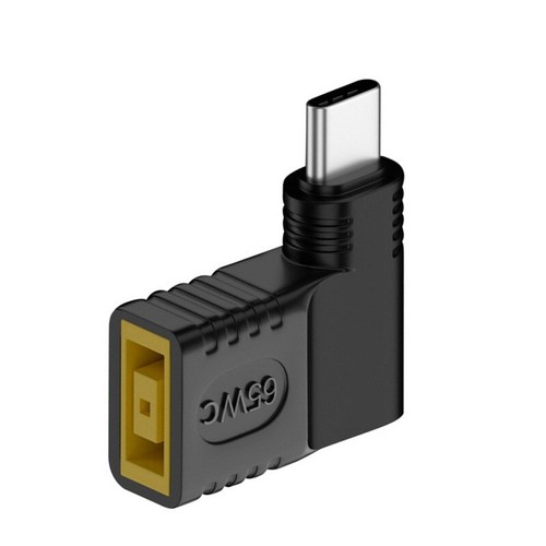 Adattatore caricatore alimentazione 90 gradi 65W USB tipo C a DC convertitore quadrato per Lenovo - Foto 9 di 9