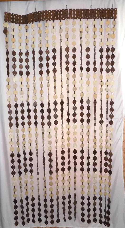 Cortina de madera con cuentas ventana puerta habitación divisor pantalla decoración hecha a mano en Ucrania Foto 2 de 4