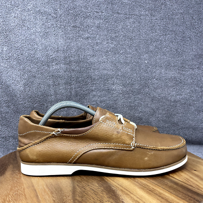 Olukai Moku Brown Leather Boat Loafer Mens Size 9.5 Low Slip  display picture 2