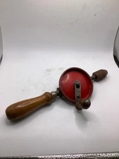 VTG Stanley No 1221 Egg Beater tyle Hand Crank Drill USA Wood Handle