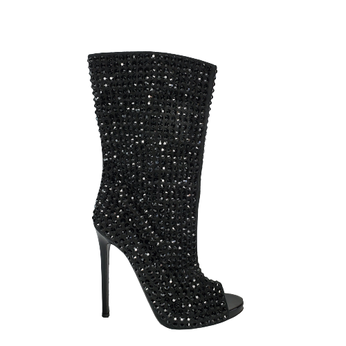 Philipp Plein stivali stiletto donna borchie punta aperta neri EU 38 US 7 - Foto 1 di 5
