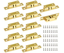 12Pcs Brass Double Ball Roller Catch Latch 42mm for Cabinet Closet Door w/ Screw