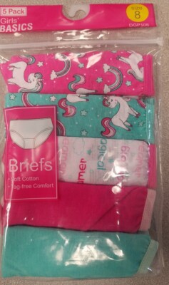 Girls's Basics 5 Pack Cotton Briefs FREE SHIPPING