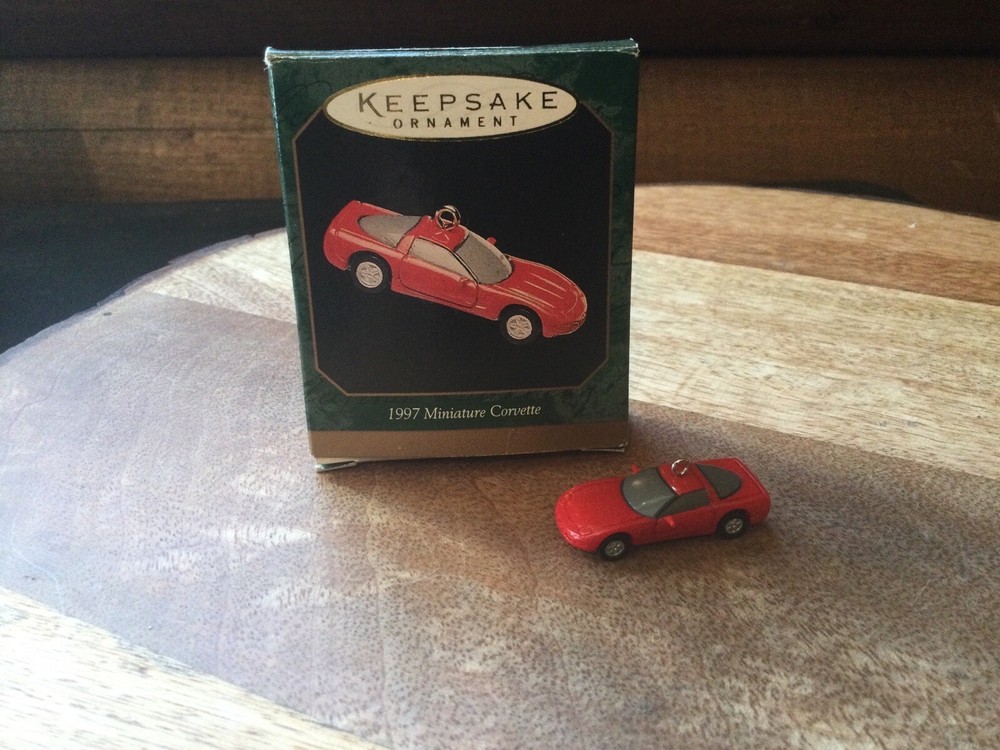Hallmark Miniature Keepsake Christmas Ornament Red Corvette Sports Car 1997 VTG