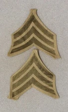 USMC Marine Chevron 590: WWII Sergeant (single) - woven on khaki