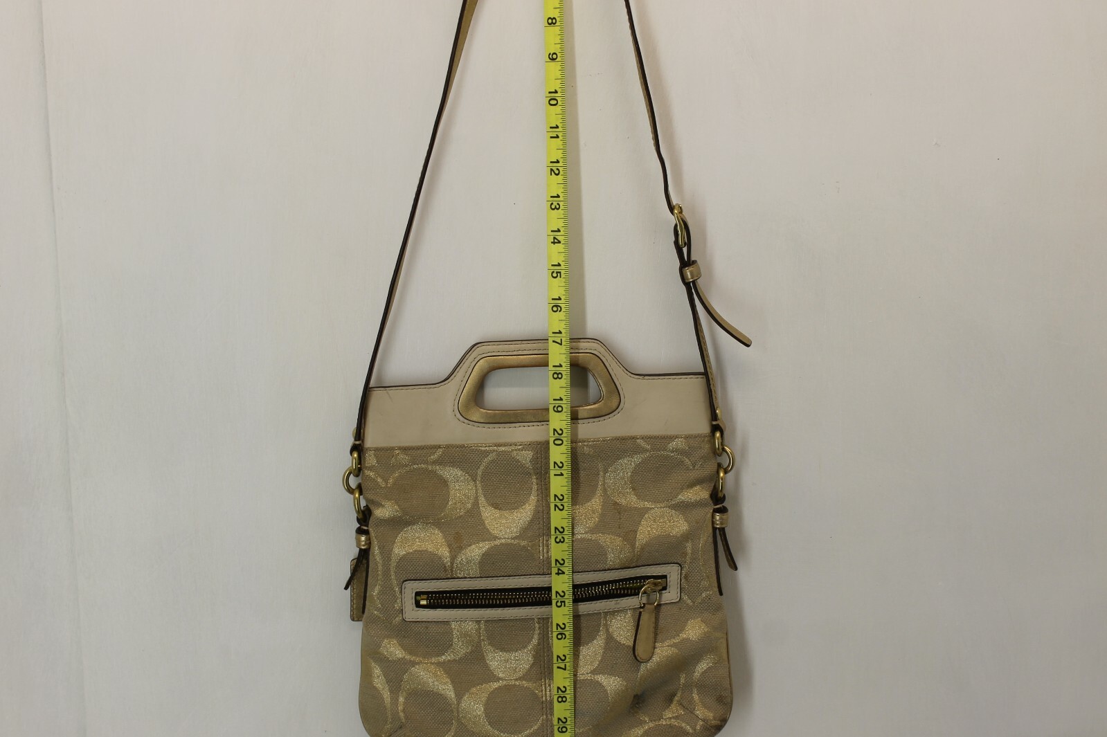 COACH PURSE FABRIC & LEATHER ADJUSTABLE STRAP M0867-13395 | eBay