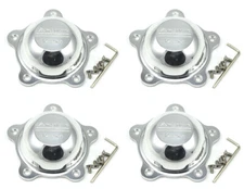 4x New American Racing Polished Wheel Center Caps Torq Thrust Salt Flat VN471