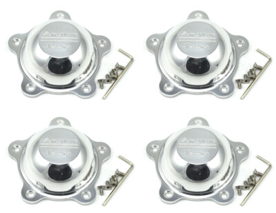 4x New American Racing Polished Wheel Center Caps Torq Thrust Salt Flat VN471