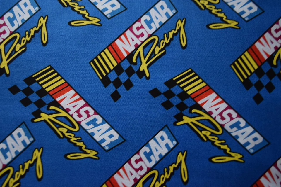 Camelot Fabrics Nascar Racing on Blue sport race cars track 1/4 yd 100% cotton - Image 2 of 2