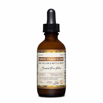 Forest Prana Pine Pollen and Nettle Root Elixir Tincture   2 Fl Ounce Bottle