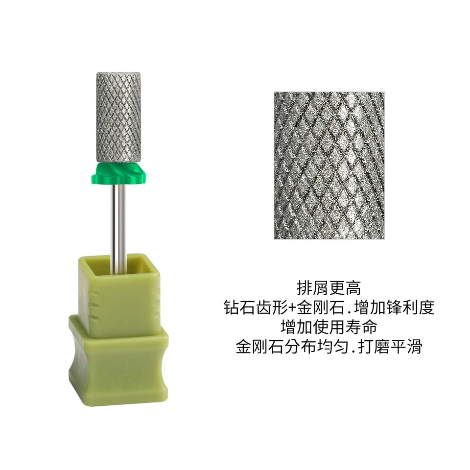 Broca para uñas tamaño grueso lima 3/32 cabeza acero tungsteno manicura pedicura herramientas Foto 4 de 4