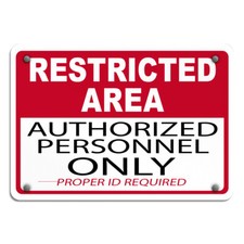 Aluminum Horizontal Metal Sign Red Restricted Access Weatherproof Street Signage