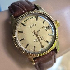 Vintage GRUEN men's automatic watch day/date 800CD 25Jewels swiss 1960s