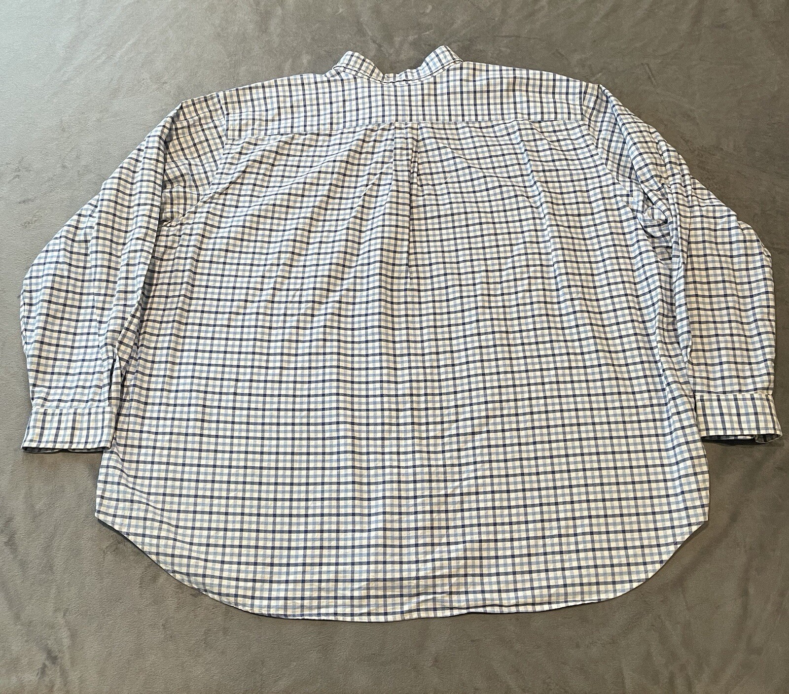 Ralph Lauren camicia abbottonata uomo 3XL grande bianco blu a quadri carne pony