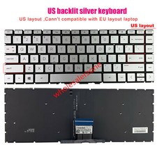 New US Silver Backlit keyboard For HP 14-CC/-CE 14m-cd 14t-cd 14-ce 14-dh 14s-dq