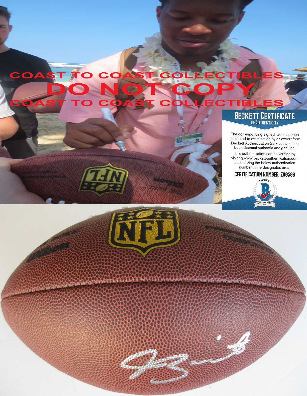 Jameis Winston Autographed Signed New Orleans Saints NFL Duke football proof Beckett COA 