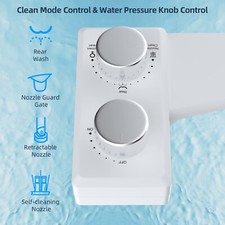 Cold Water Bidet Dual Nozzle Self Cleaning Toilet Sprayer Bidet Attachment White