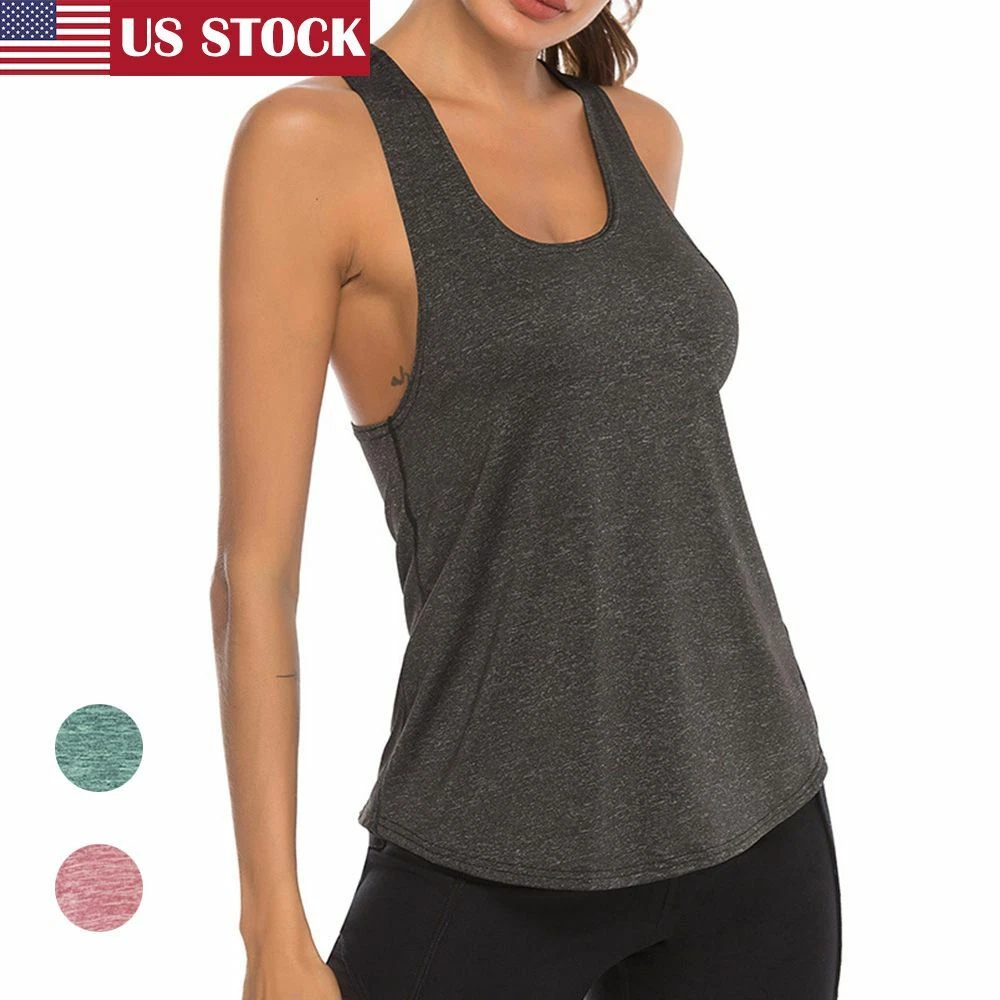 Women Workout Tank Tops Sleeveless Loose Fit Exercise Gym Yoga