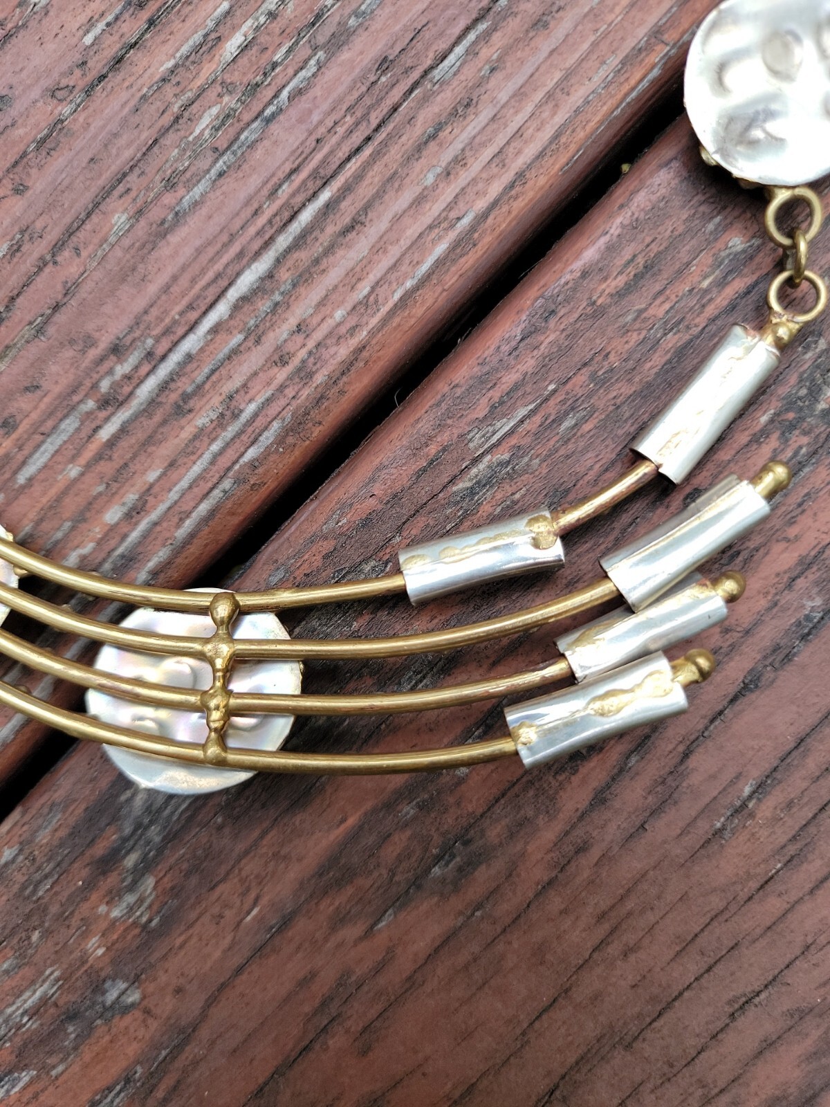 Brutalist Abstract Collar Bib Statement Necklace … - image 9