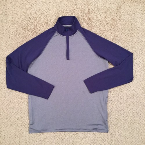 Bobby Jones X-H2O Herren mittelblau/grau gestreift 1/4 Zip Pullover Shirt