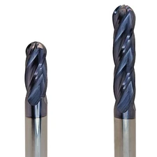 VHM Radiusfräser Z=4, TiAlN Besch. Kugelfräser, VHM-Fräser, HPC-Fräser Ø 3-20 mm