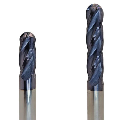 GEFRABO VHM Radiusfräser Z=4, TiAlN Besch. Kugelfräser, VHM-Fräser, HPC-Fräser Ø 3-20 mm