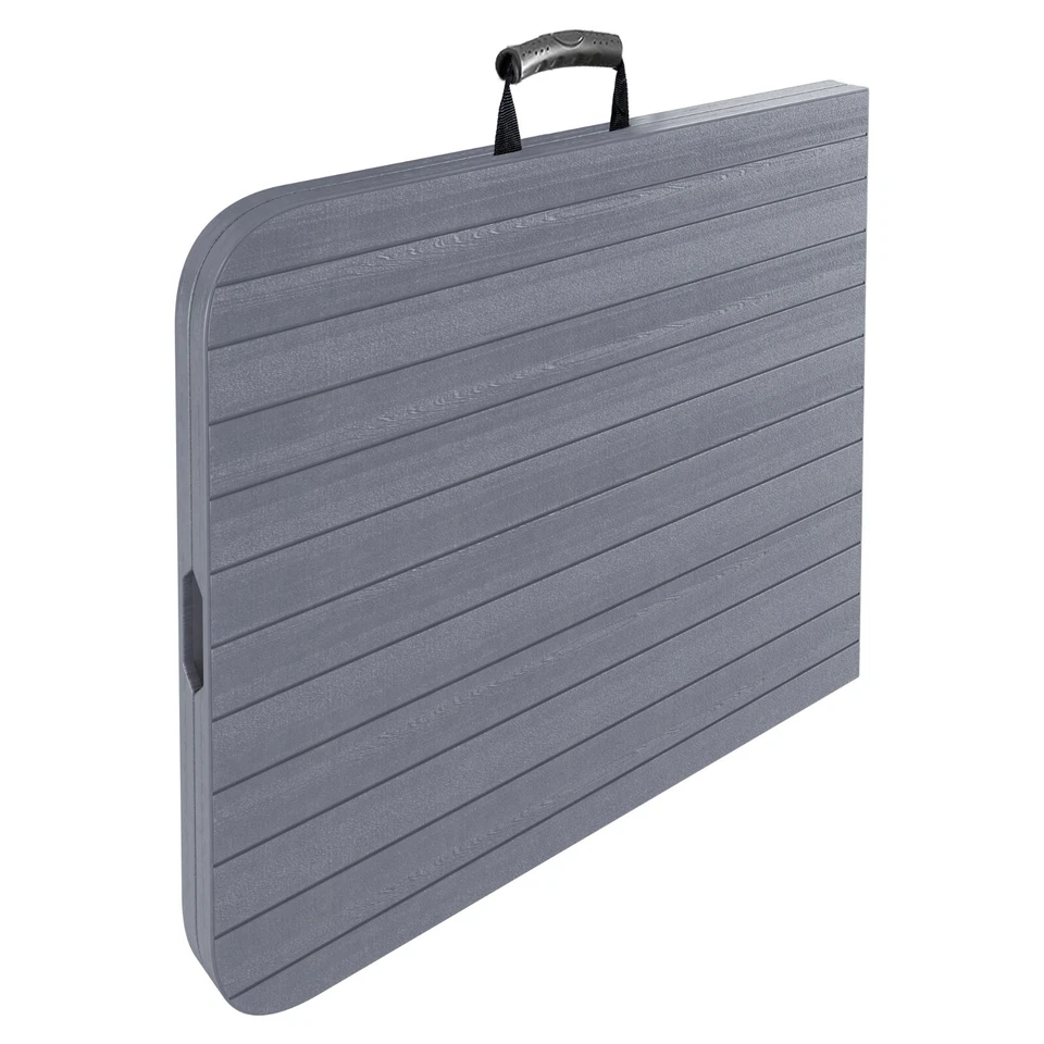 Tavolo tavolino pieghevole dura resina set birreria effetto legno grigio scuro - Immagine 4 di 4