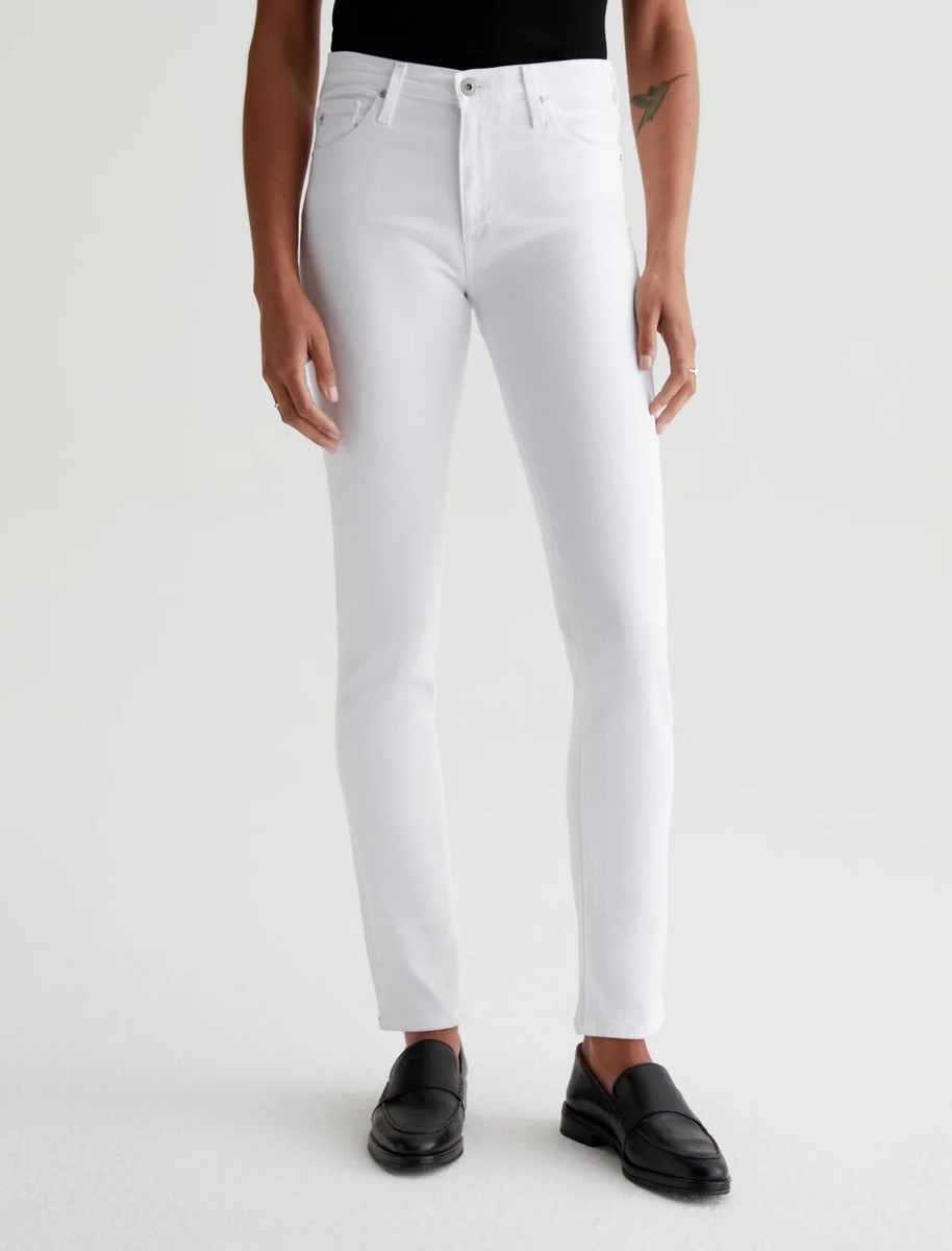 ag prima cigarette jeans white AG Adriano Goldschmied Prima Ankle Cigarette Jeans White 32 NWT $210