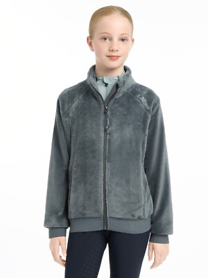 LeMieux Young Rider Libby Fleece petrol weich durchgehender Reißverschluss elastische Bündchen & Saum Freizeit