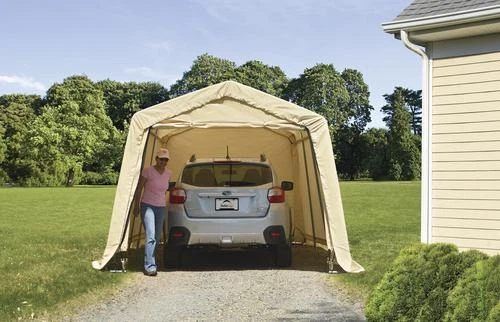 10' x 20' x 8' Sandstone Fabric Carport Shelter Portable Shed Box Garage Storage - Image 2 of 4