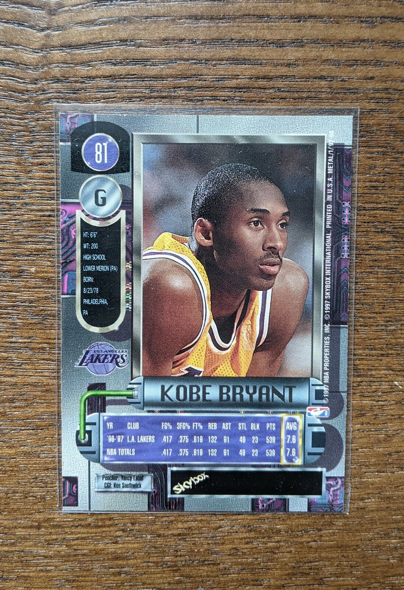 1997-1998 KOBE BRYANT Skybox Metal Universe #81 Card Los Angeles