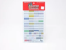 1/25 Gofer Racing Decals New License Plate Sheet - NOS - 11001-R for 1/24