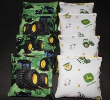 Green Tractor Country with John deere fabric 8 ACA Regulation Corn Hole Game Bag
