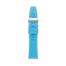 NEW FOSSIL POWDER BLUE 20MM SILICONE WATCH BAND,STRAP+SILVER BUCKLE,S201005