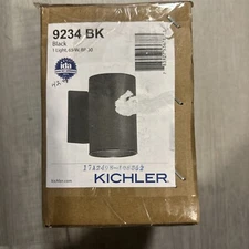 Kichler 9234-BK Cylinder Single Light 7" Coach Outdoor Wall Sconce NEW Lighting