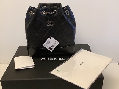 Chanel Aged Calfskin Quilted Small Gabrielle Backpack Black