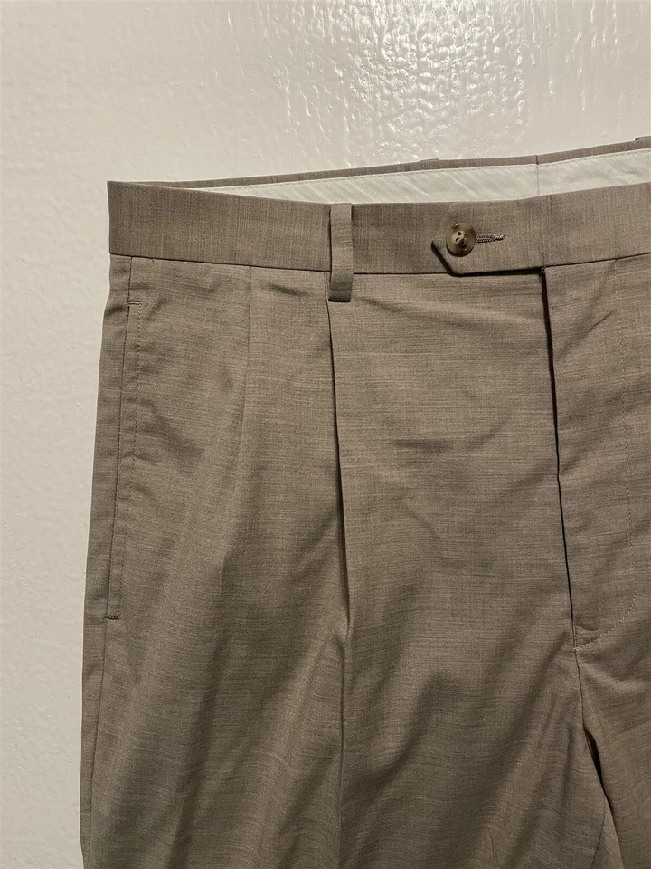 Cremieux Signature Collection 36 x 30 Light Gray Pleated Dress Pants Trousers - Изображение 2 из 4