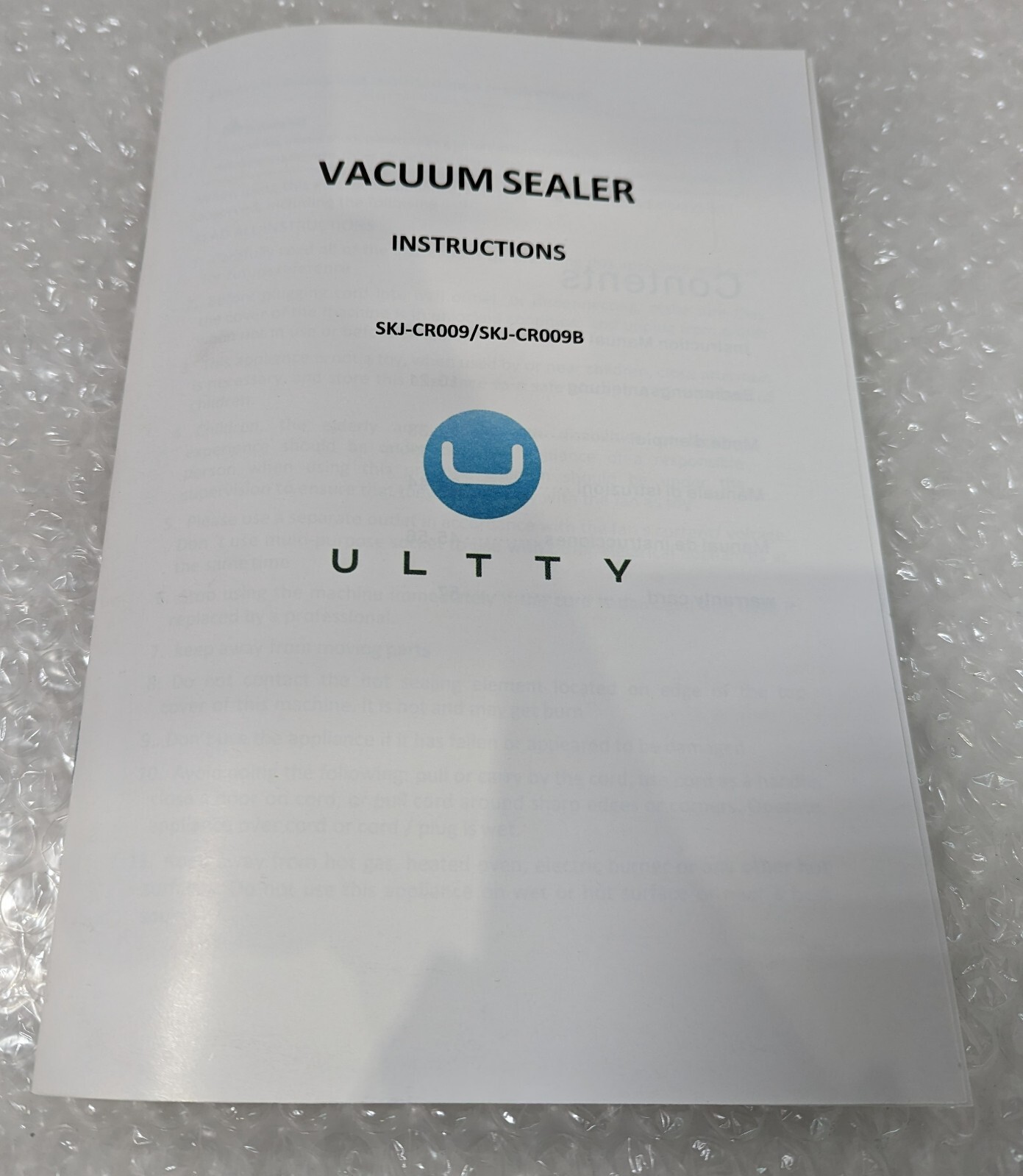 ULTTY SKJCR009 120W Vacuum Sealer Machine With Bags For Airtight Food