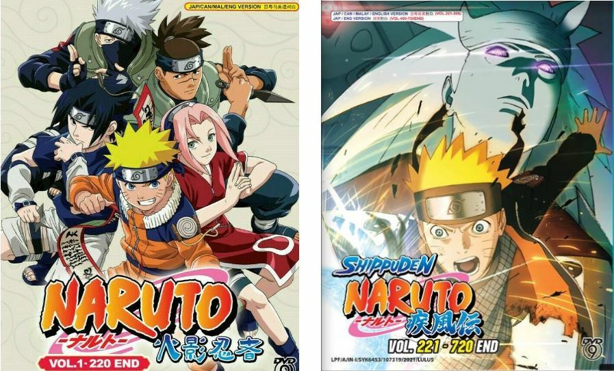 DVD Naruto +Naruto Shippuden Series Vol.1-720 End English Dubbed +