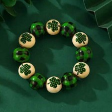 St. Patrick's Day Beaded Shamrock Bracelet